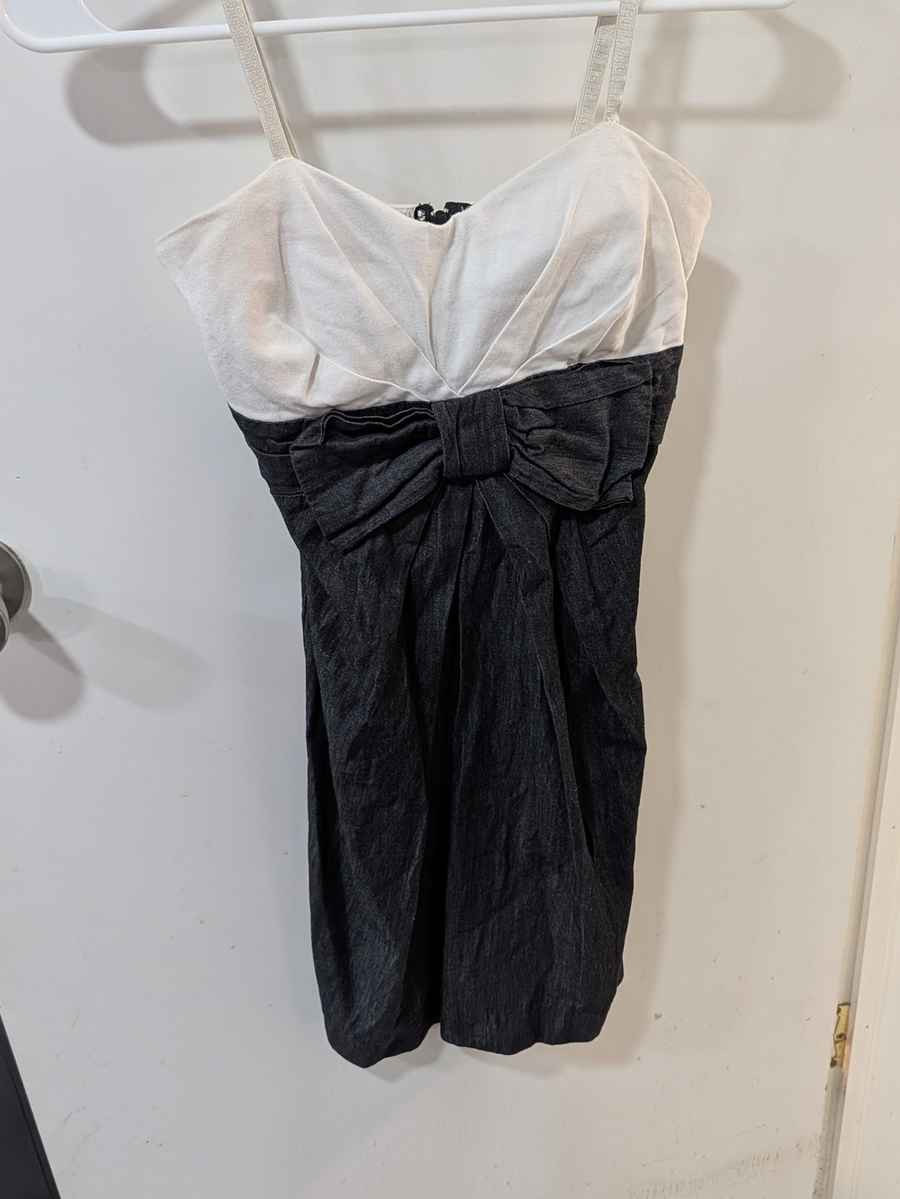 Rue21 White and Black Bow-Front Mini Dress